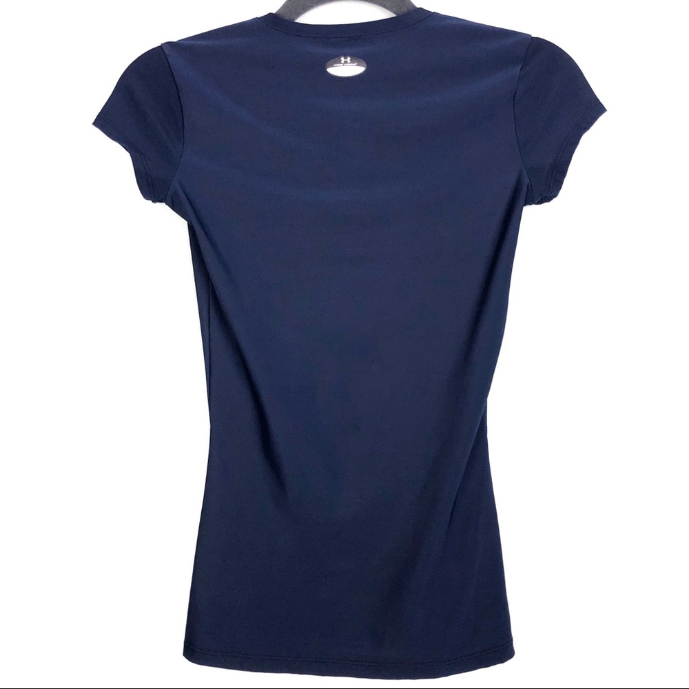 Under Armour Heat Gear Navy Blue Fitted Top Small - Picture 2 of 14